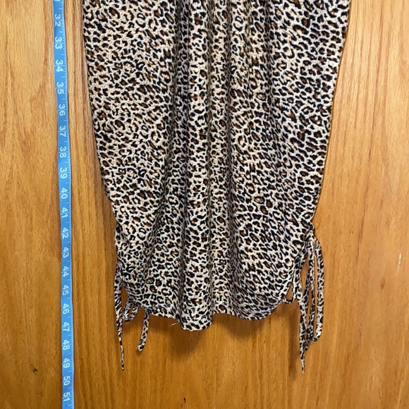 Drawstring Ruched Leopard Dress - Picture 9 of 13